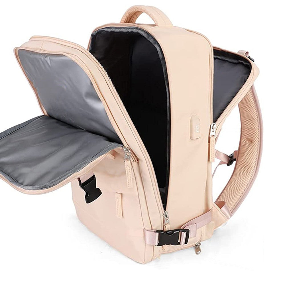Large Capacity Women Travel Backpack Gym Bag Mommy Nappy Diaper Bag Beige