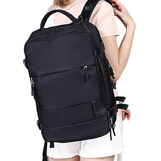 Large Capacity Travel Backpack Hiking Backpack Outdoor Gym Bag Mommy Bag Black