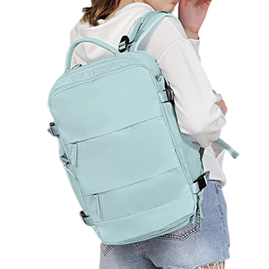 Large Capacity Travel Backpack Hiking Backpack Outdoor Gym Bag Mommy Bag Blue