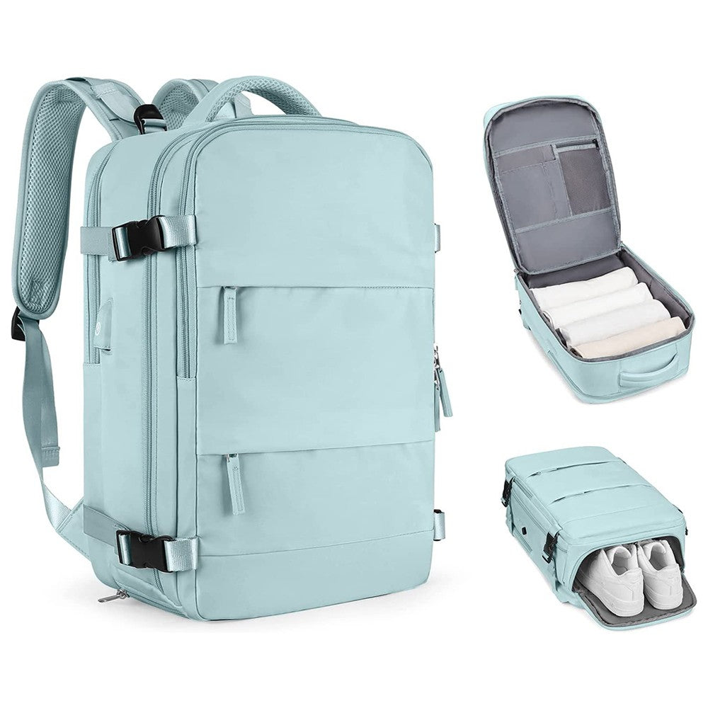Large Capacity Travel Backpack Hiking Backpack Outdoor Gym Bag Mommy Bag Blue