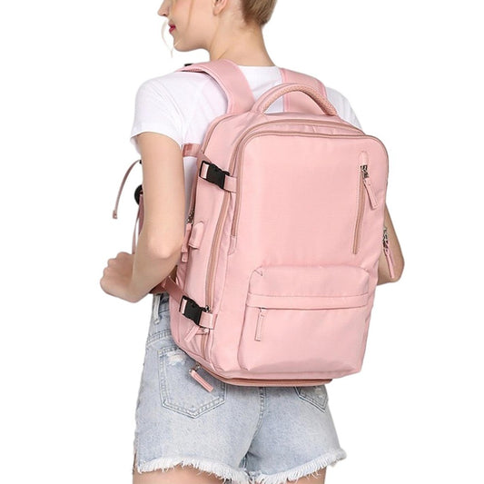 Large Capacity Travel Backpack Hiking Backpack Outdoor Gym Bag Mommy Bag Pink
