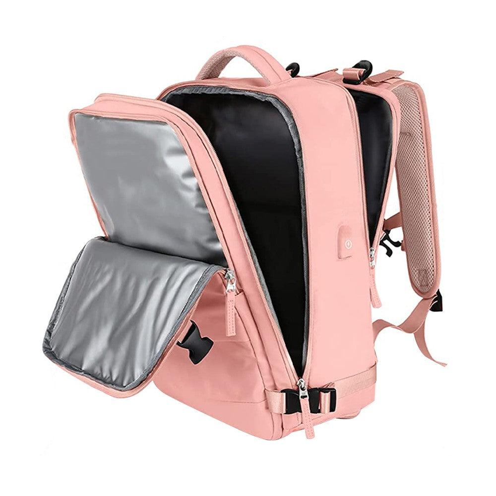 Large Capacity Travel Backpack Hiking Backpack Outdoor Gym Bag Mommy Bag Pink