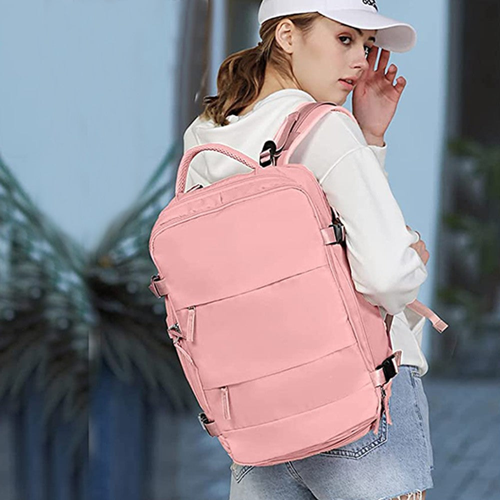 Large Capacity Travel Backpack Hiking Backpack Outdoor Gym Bag Mommy Bag Pink