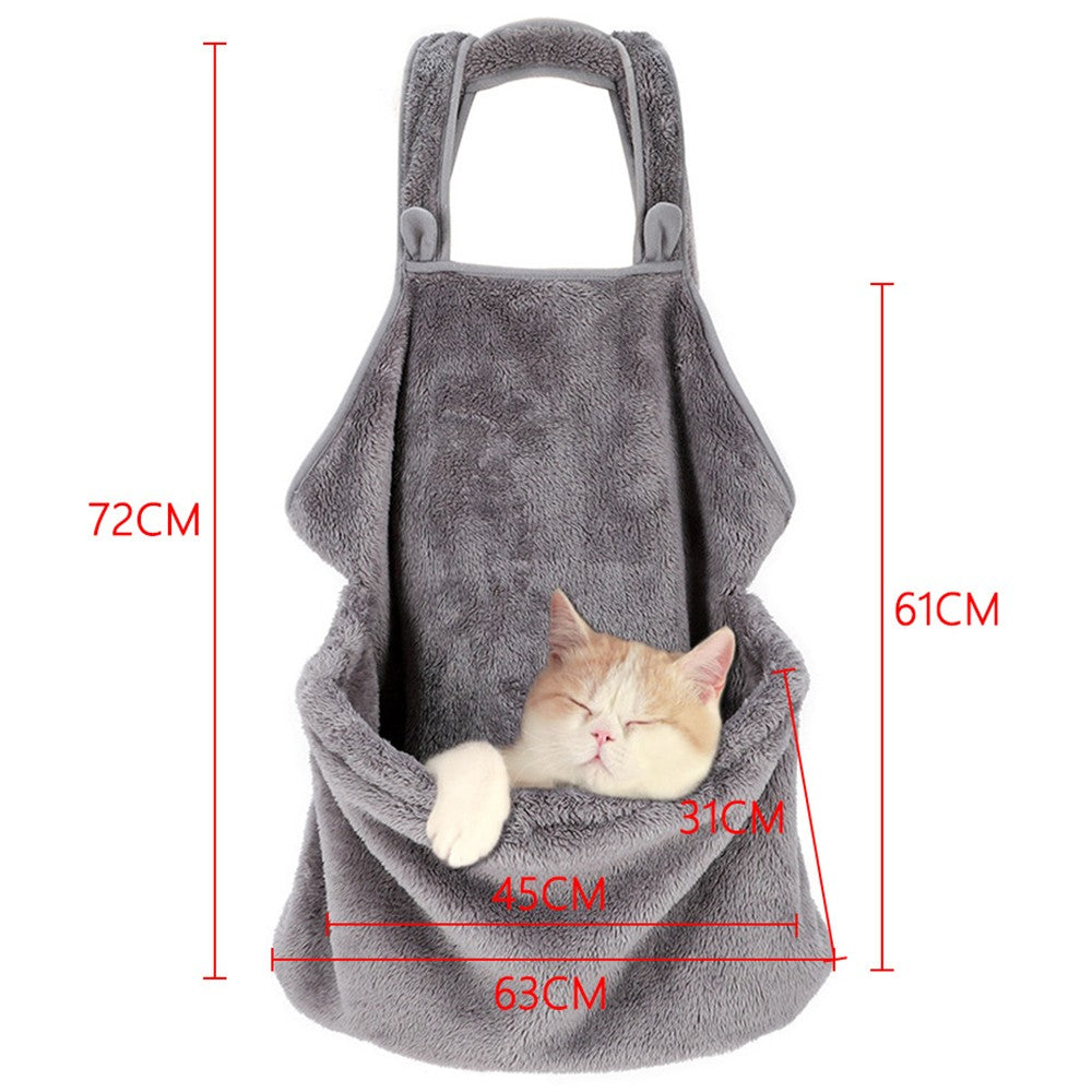 1X Pet Carrier Bag Pet Small Dog Cat Accompany Sleeping Bag Apron with Pocket