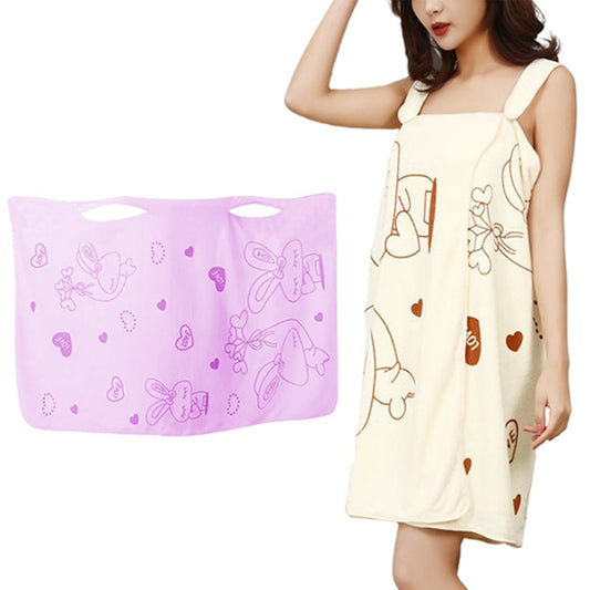 2Pcs Womens Wearable Shower Wrap Towel Quick Drying Spa Bath Towel Purple Yellow