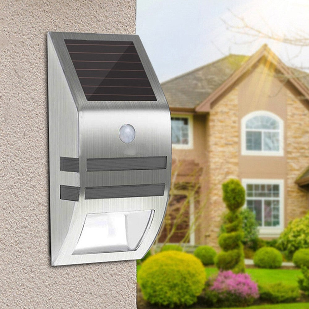 2Pcs LED Solar Motion Sensor Lights Outdoor Garden Wall Mounted Lamp