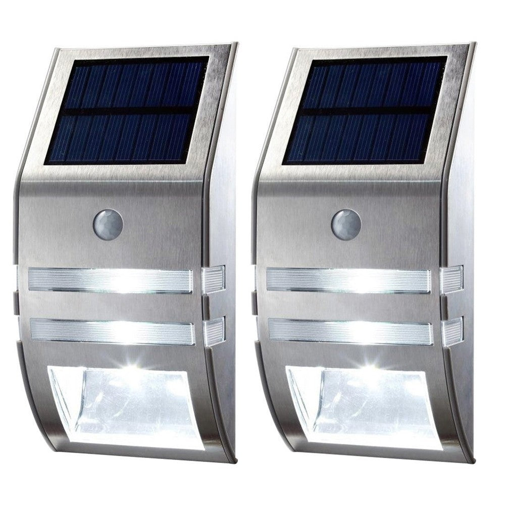 2Pcs LED Solar Motion Sensor Lights Outdoor Garden Wall Mounted Lamp