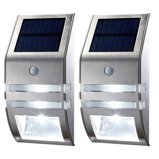 2Pcs LED Solar Motion Sensor Lights Outdoor Garden Wall Mounted Lamp