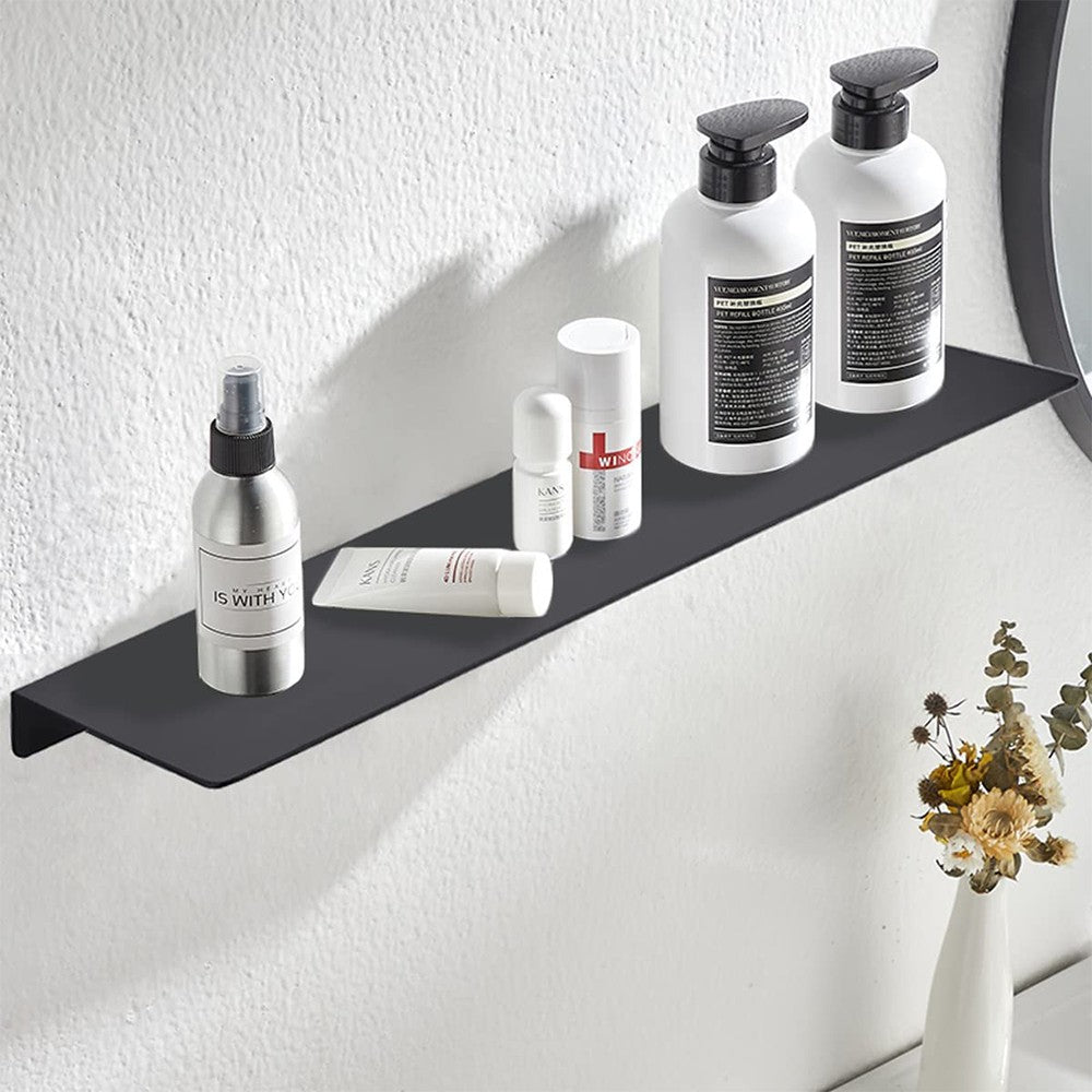 50cm Bathroom Floating Shelf Wall Mounted Cosmetic Storage Display Rack Black