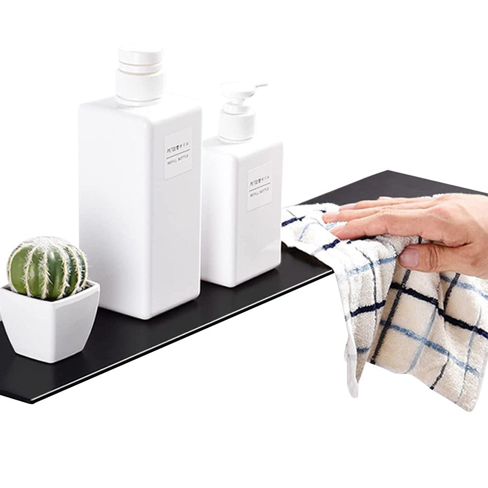 50cm Bathroom Floating Shelf Wall Mounted Cosmetic Storage Display Rack Black