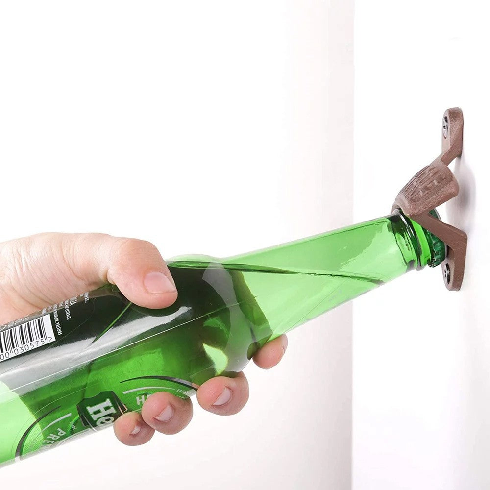 4Pcs Wall Mounted Bottle Opener Vintage Beer Wine Cap Open Tool for Home Bar