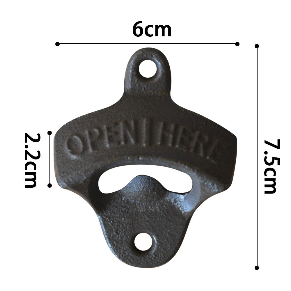 2Pcs Wall Mounted Bottle Opener Vintage Beer Wine Cap Open Tool for Home Bar