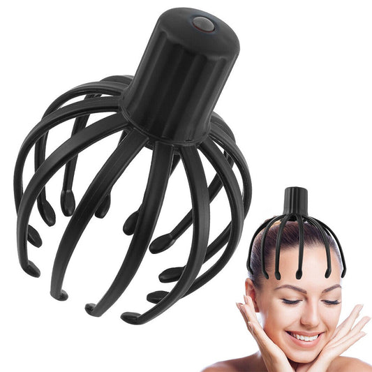 Scalp Head Massager Automatic Turn Off Electric Massager Black 650mAh