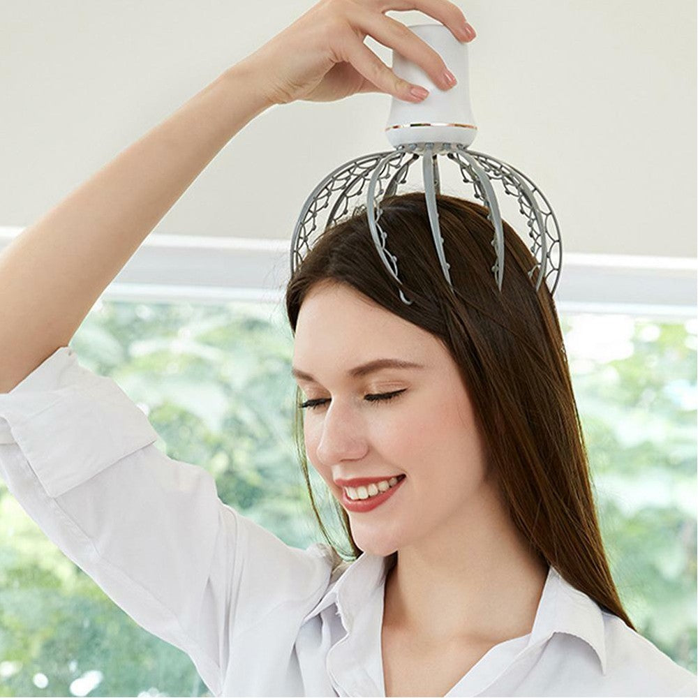 Electric Head Massager Octopus Claw Scalp Massage Tool Grey