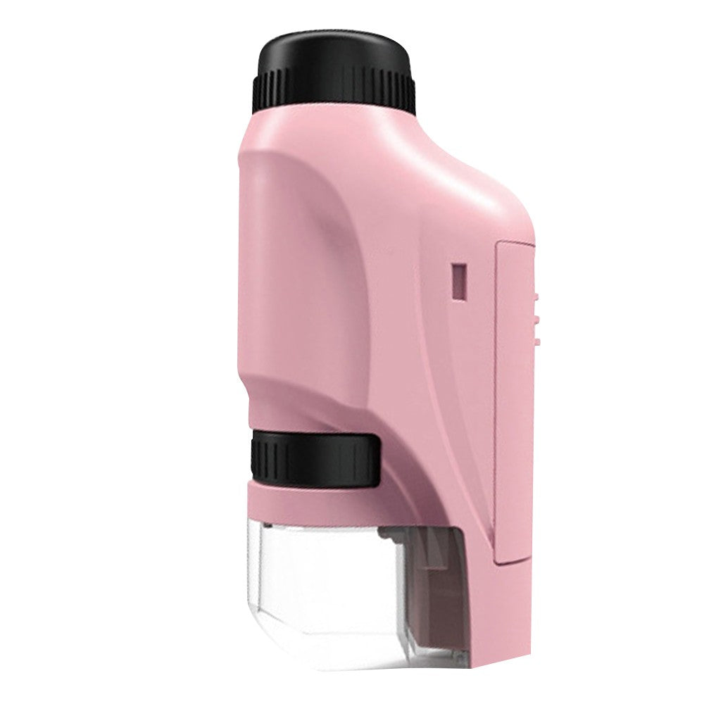 60X Magnifying Mini Microscope Kids Science Toy Educational Microscope Kit Pink