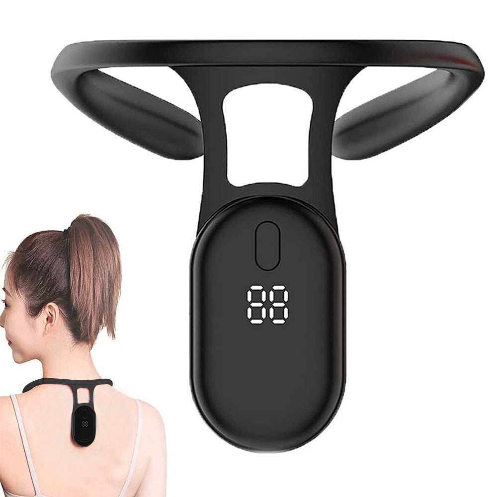 1Pc LCD Display Posture Corrector Portable Body Shaping Neck Instrument Black
