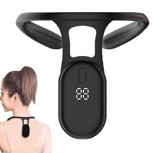 1Pc LCD Display Posture Corrector Portable Body Shaping Neck Instrument Black