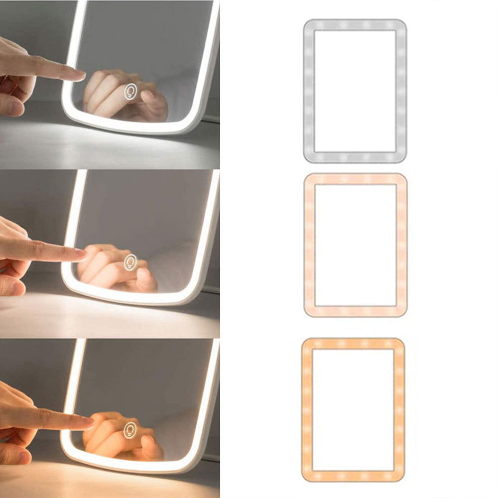 Portable Vanity Mirror Rechargeable Lights 10x Magnifying Makeup Mirror