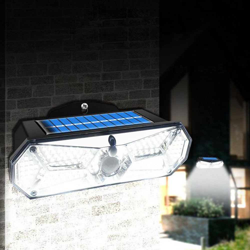 2Pcs 126LED Solar Powered Motion Sensor Wall Lamp