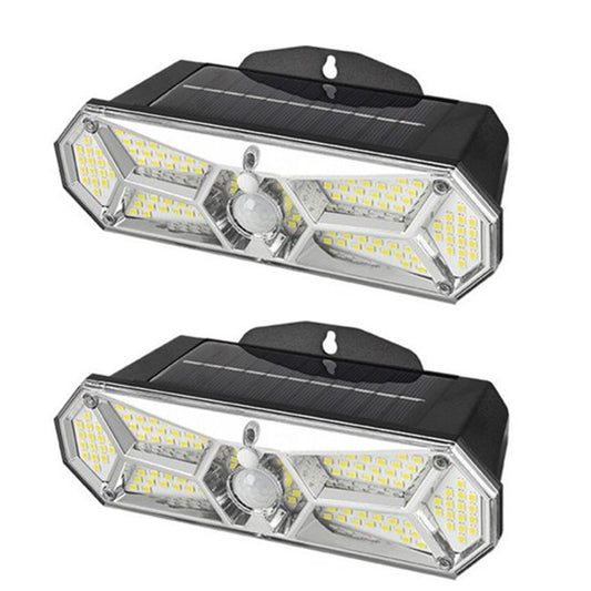 2Pcs 126LED Solar Powered Motion Sensor Wall Lamp