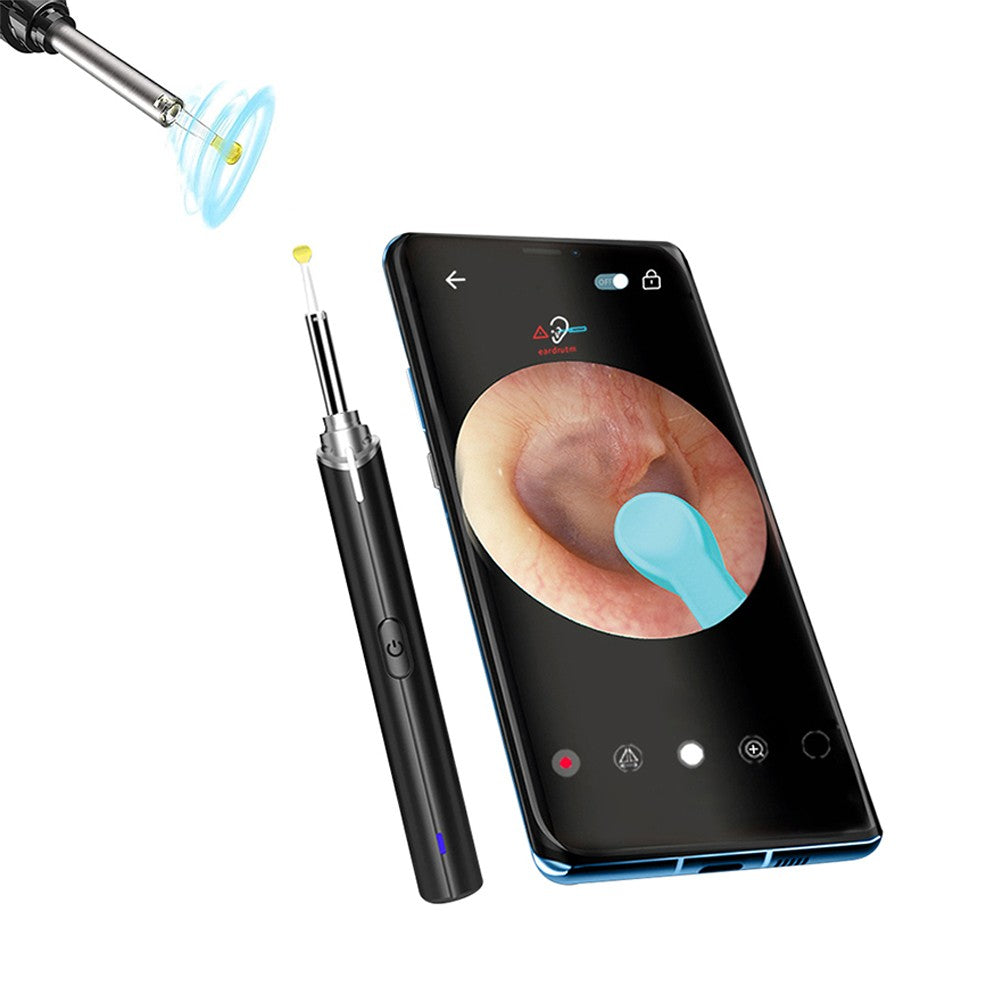 Ear Cleaner Ear Wax Removal Otoscope with Camera with 8Pcs Ear Pick Kit Black
