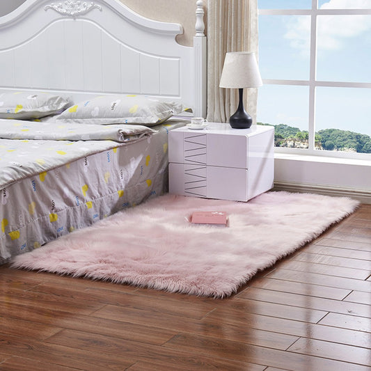 60x90cm Plush Floor Mat Area Non Slip Rug Fluffy Carpets for Bedroom Pink