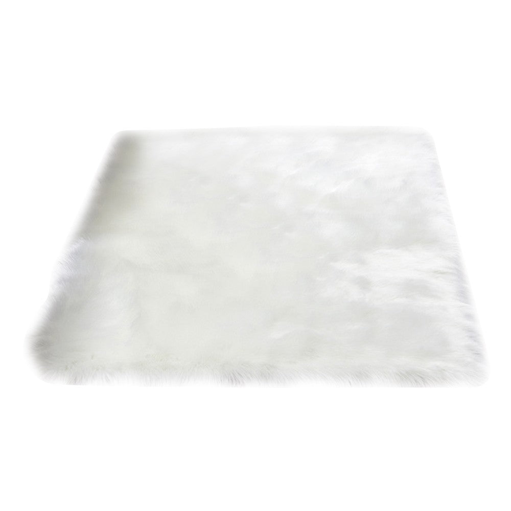 60x180cm Plush Floor Mat Area Non Slip Rug Fluffy Carpets for Bedroom White
