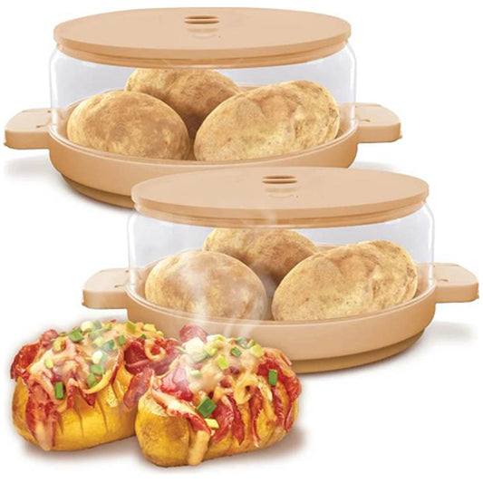 2 X Microwave Potato Cooker Baked Potato Steamer Kitchen Gadget Cooks in Minutes