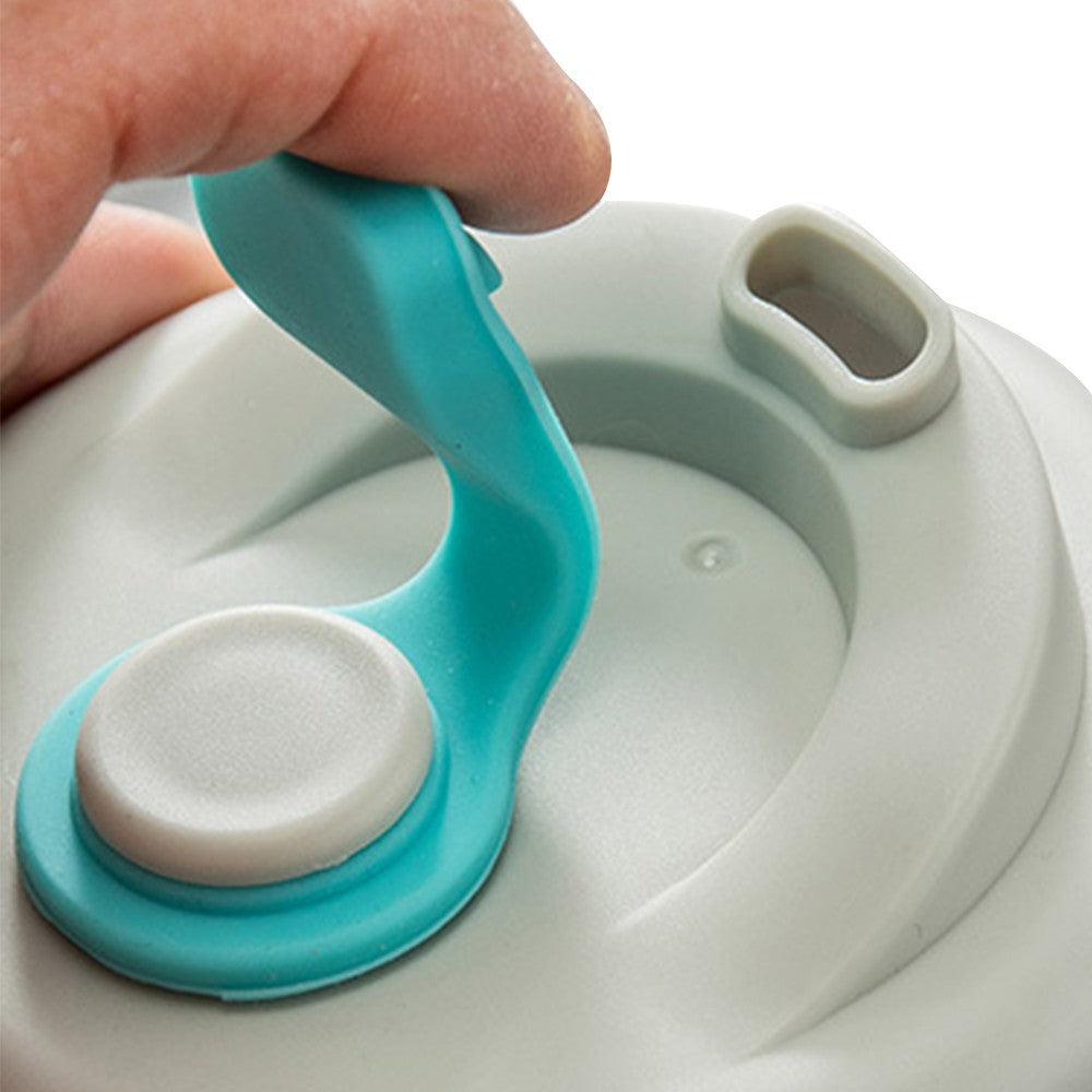 450ml Double Walled Glass Mugs Thermal Coffee Mug Milk Cup with Lid Blue