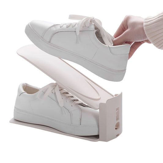 2Pcs Adjustable Shoe Slots Organizer Shoe Stacker Shoe Storage Rack Space Saver