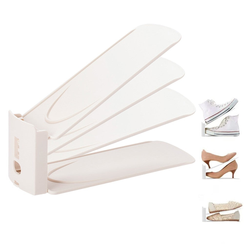4Pcs Adjustable Shoe Slots Organizer Shoe Stacker Shoe Storage Rack Space Saver