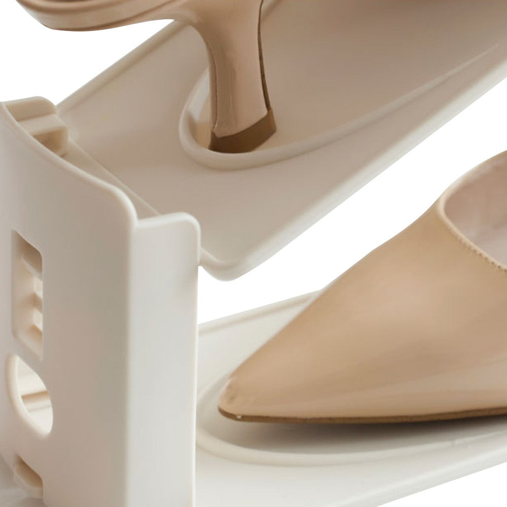 2Pcs Adjustable Shoe Slots Organizer Shoe Stacker Shoe Storage Rack Space Saver