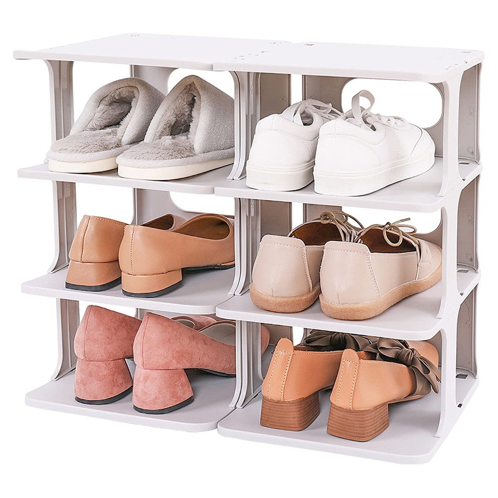Stackable Five Tier Shoe Rack Open Design Free Combination Shoe Organizer
