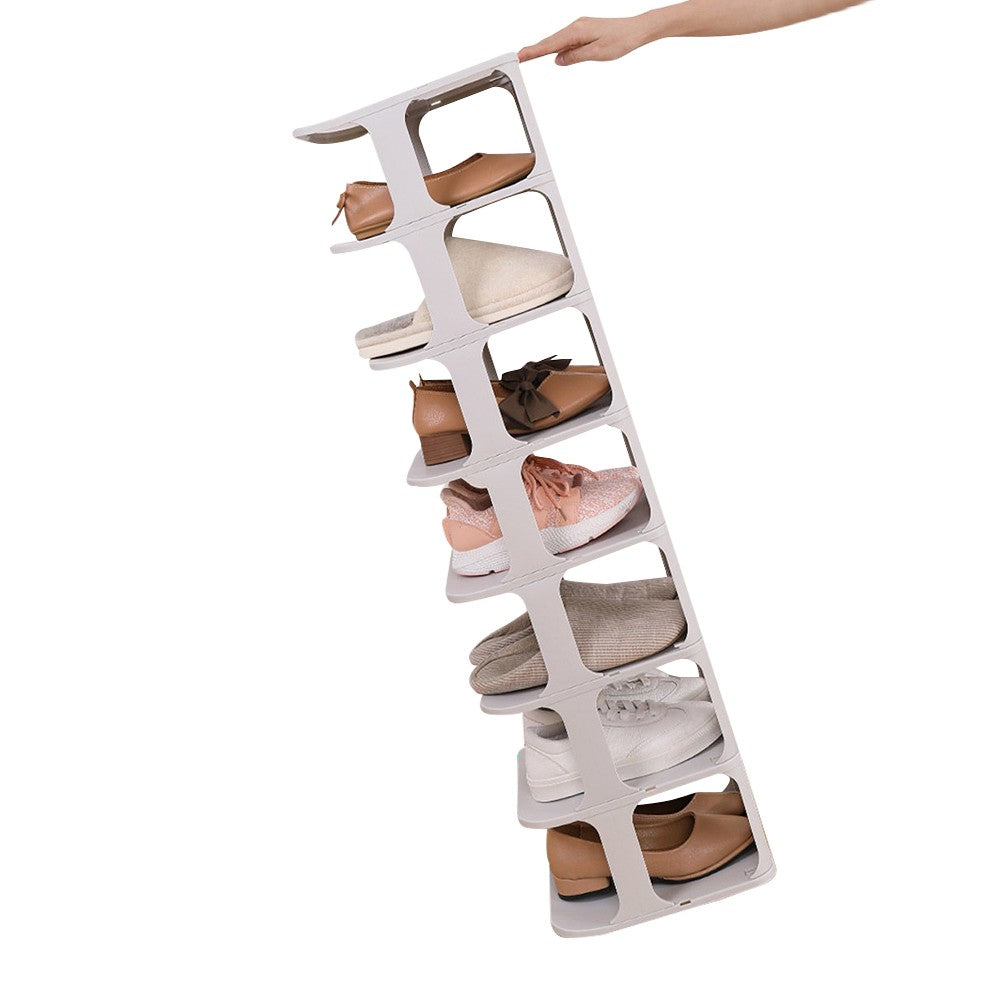 Stackable Two Tier Shoe Rack Open Design Free Combination Shoe Organizer