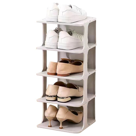 Stackable Five Tier Shoe Rack Open Design Free Combination Shoe Organizer