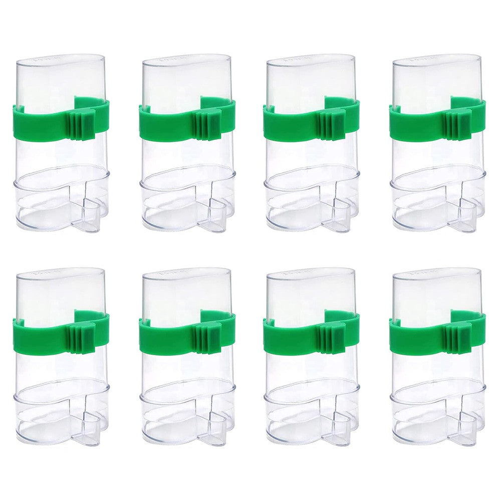 8Pcs Automatic Bird Water Food Dispenser Bird Water Feeder Seed Food Container
