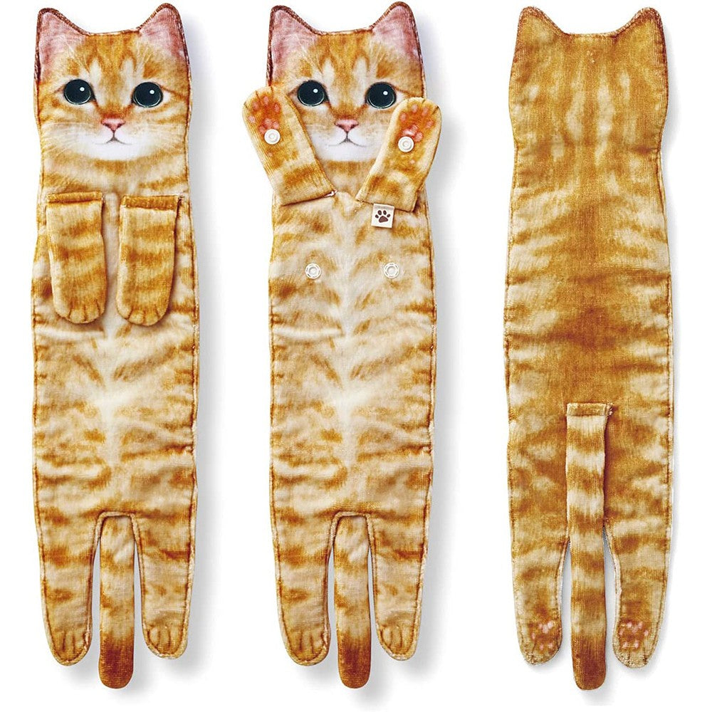 Funny Cat Hanging Hand Towels Absorbent Face Towels for Bathroom Kitchen Style 1
