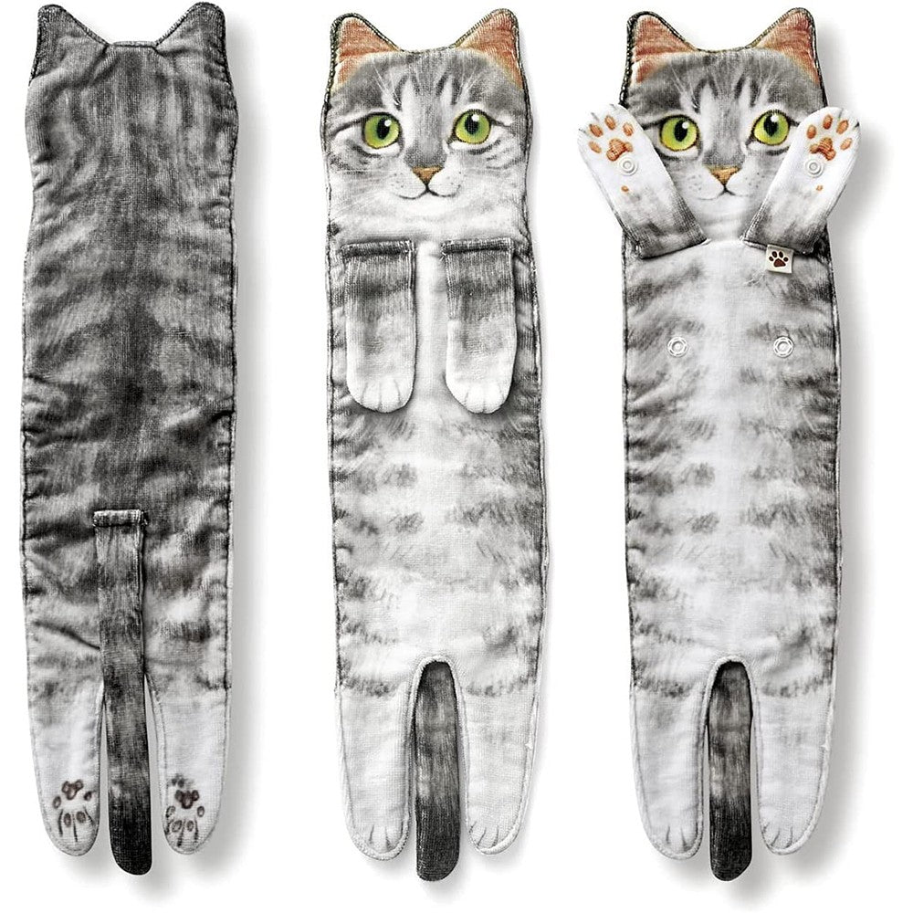Funny Cat Hanging Hand Towels Absorbent Face Towels for Bathroom Kitchen Style 2