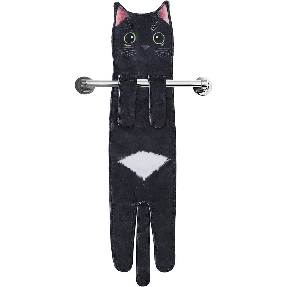 Funny Cat Hanging Hand Towels Absorbent Face Towels for Bathroom Kitchen Style 6
