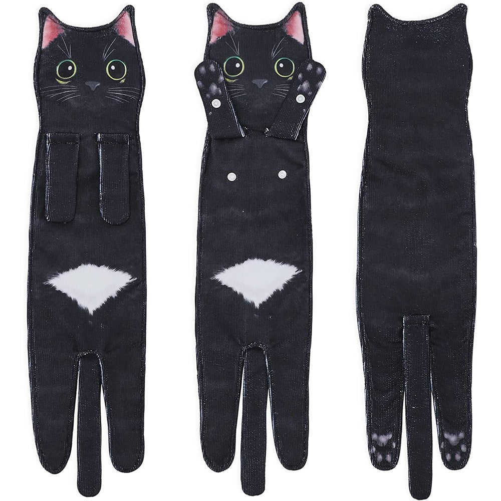 Funny Cat Hanging Hand Towels Absorbent Face Towels for Bathroom Kitchen Style 6