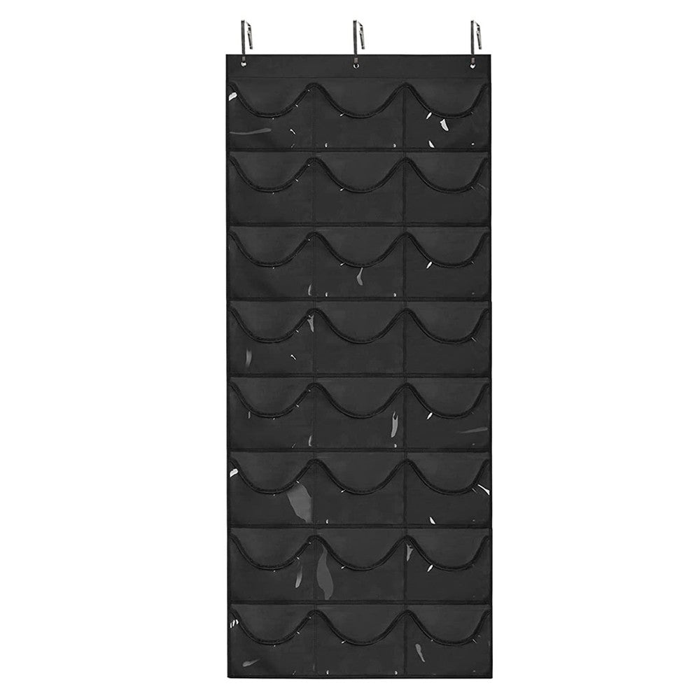 24 Pocket Baseball Hat Rack Hat Storage Bag Over the Door Cap Organizer Black