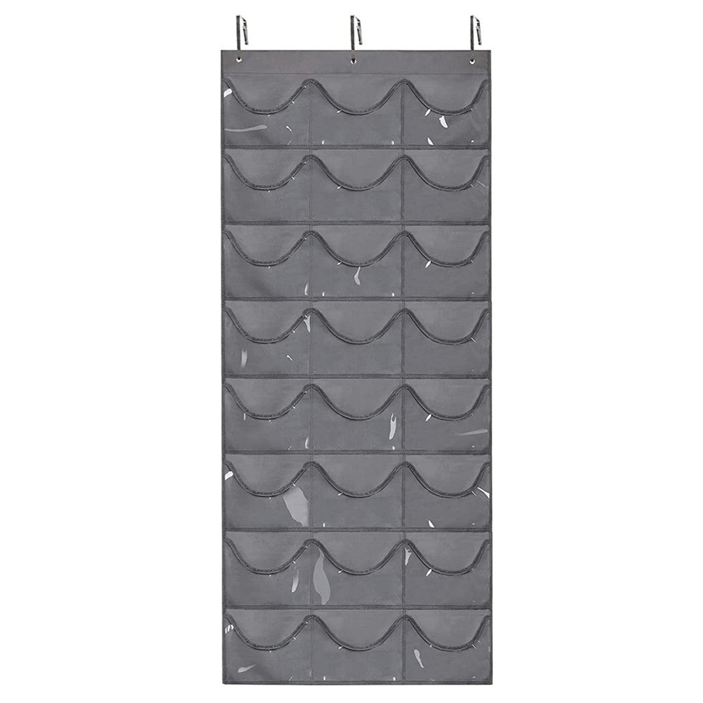 24 Pocket Baseball Hat Rack Hat Storage Bag Over the Door Cap Organizer Grey