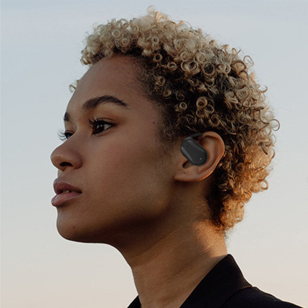 1 X Open Ear Wireless Bluetooth Headphone Single Ear Earphone with Earhook Black