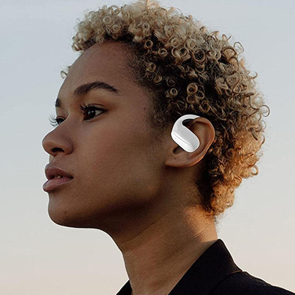 2 X Open Ear Wireless Bluetooth Headphone Single Ear Earphone with Earhook White