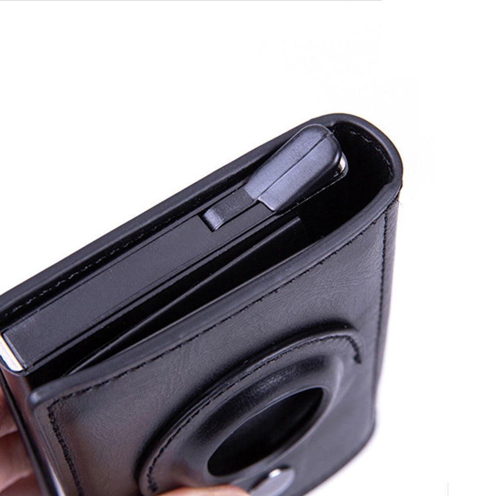 1 X Credit Card Holder with AirTag Slot Pop Up Wallet RFID Wallet
