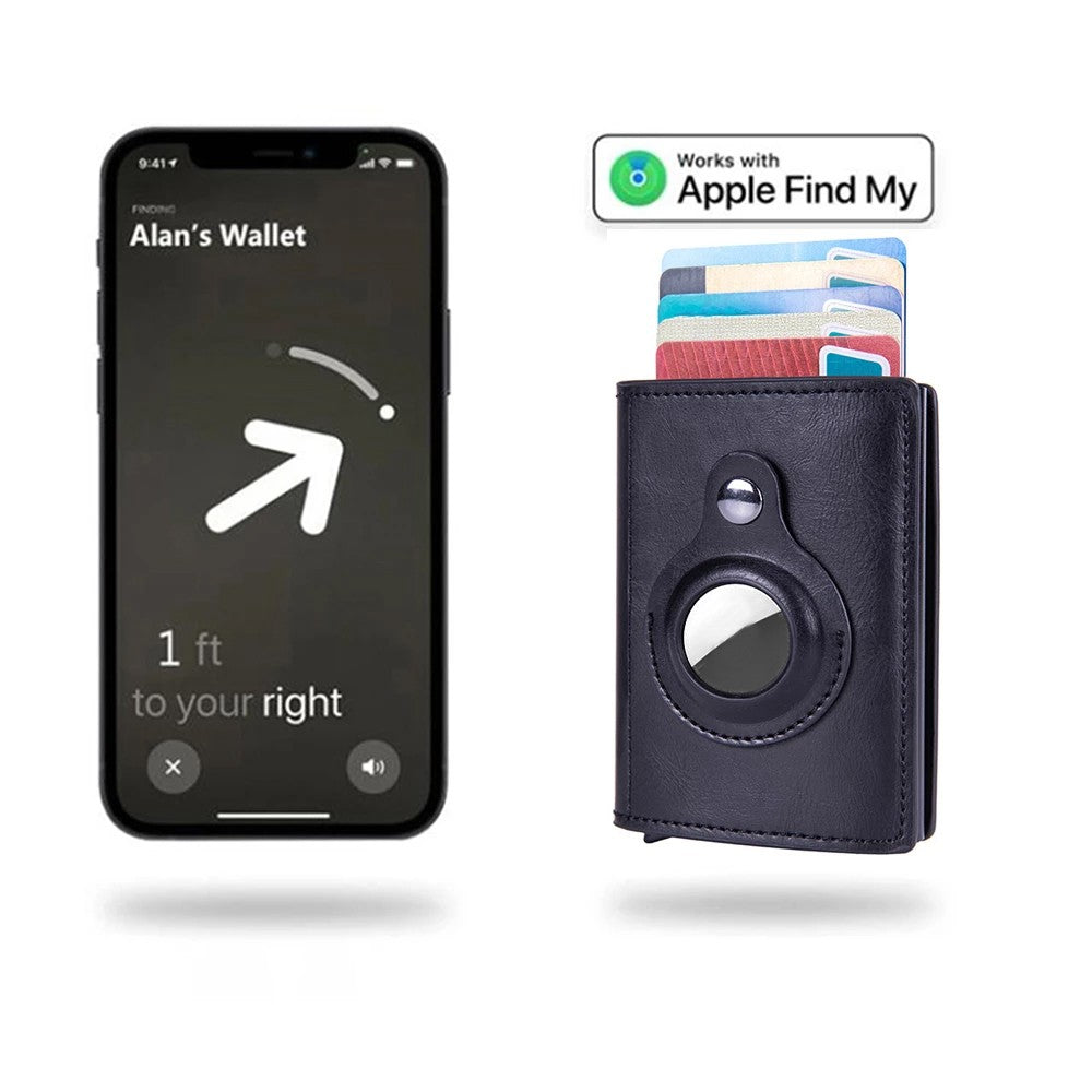 1 X Credit Card Holder with AirTag Slot Pop Up Wallet RFID Wallet