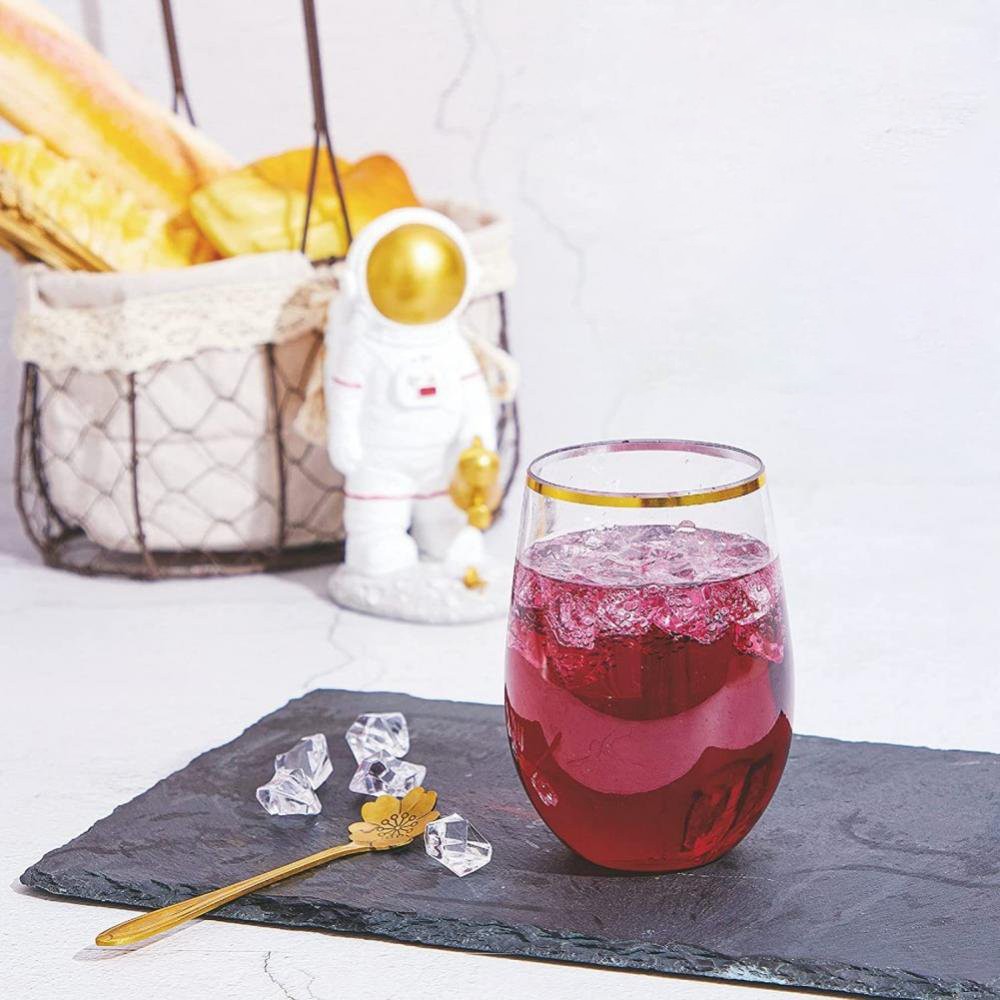 4pcs Reusable Drinks Tumbler Shatterproof PET Plastic Wine Glasses Beer Cups