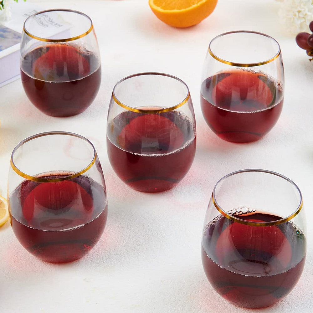 4pcs Reusable Drinks Tumbler Shatterproof PET Plastic Wine Glasses Beer Cups