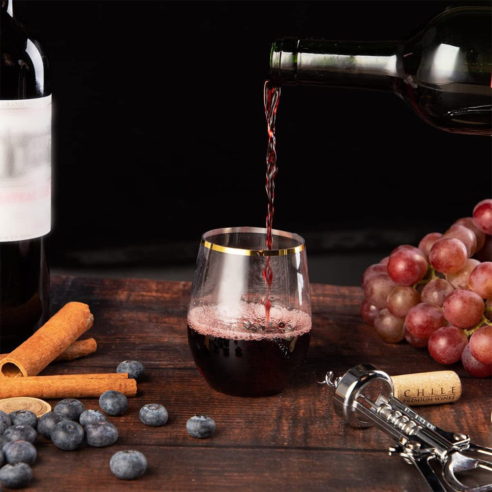 4pcs Reusable Drinks Tumbler Shatterproof PET Plastic Wine Glasses Beer Cups