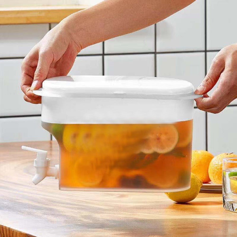 1Pc 3.5L Cold Ice Kettle with Faucet Fruit Drink Dispenser Beverage Container